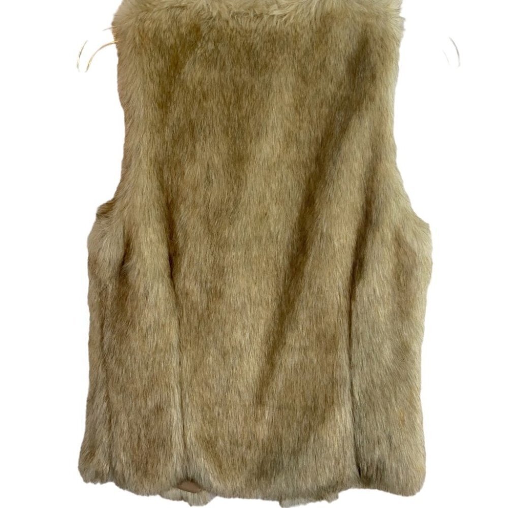 Dynamite Rabbit Faux Fur Vest Ladies XS Beige/Dark Beige - Picture 3 of 12